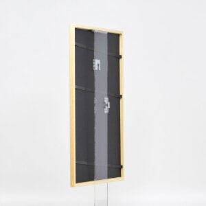 Efecto marco de madera maciza perfil 20 oro 25x50 cm cristal normal