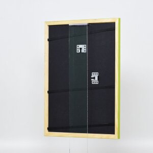 Efecto marco de madera perfil 89 verde 25x50 cm cristal de museo