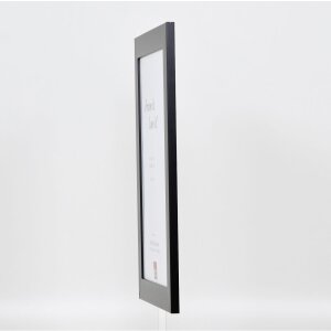 Efecto marco de madera maciza perfil 30 negro 25x50 cm cristal de museo