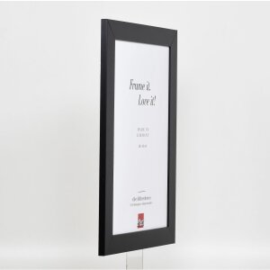 Efecto marco de madera maciza perfil 30 negro 25x50 cm cristal de museo