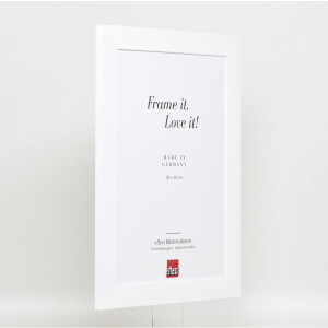 Efecto marco de madera maciza perfil 30 blanco 25x50 cm cristal de museo