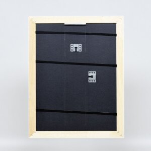 Marco barroco efecto madera perfil 37 blanco 25x50 cm cristal museo