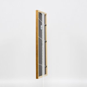 Efecto marco de madera maciza perfil 22 marrón-dorado 25x60 cm cristal transparente