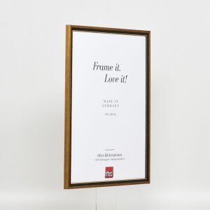 Efecto marco de madera maciza perfil 22 marrón-dorado 25x60 cm cristal transparente