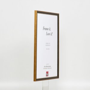 Efecto marco de madera maciza perfil 22 marrón-dorado 25x60 cm cristal transparente