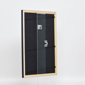 Efecto marco de madera perfil 38 gris 25x60 cm cristal antirreflectante