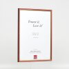 Efecto marco de madera perfil 23 rojo 25x60 cm cristal antirreflejo