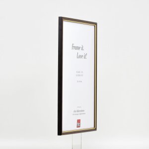 Efecto marco de madera perfil 23 nuez marrón 25x60 cm cristal antirreflejos
