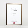 Efecto marco de madera perfil 23 nuez marrón 25x60 cm cristal antirreflejos