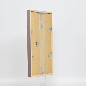 Efecto marco de madera perfil 35 marrón 25x60 cm cristal normal + separador