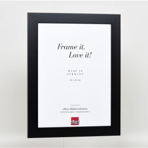 Efecto marco de madera maciza perfil 30 negro 25x60 cm cristal antirreflejos