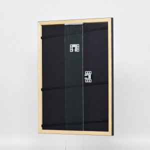 Efecto marco de madera perfil 38 gris 25x60 cm cristal de museo