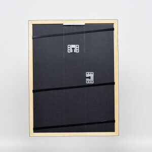 Efecto marco de madera perfil 38 gris 25x60 cm cristal de museo