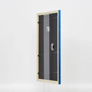 Efecto marco de madera perfil 89 azul 25x60 cm cristal de museo