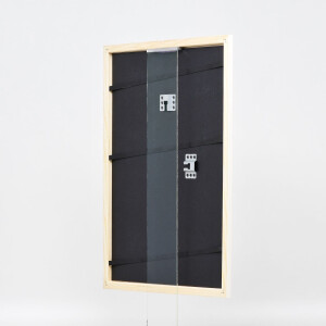 Efecto Marco de madera Perfil 32 blanco 25x60 cm Vidrio de museo