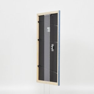 Efecto Marco de madera Perfil 32 gris-azul 25x60 cm Vidrio de museo