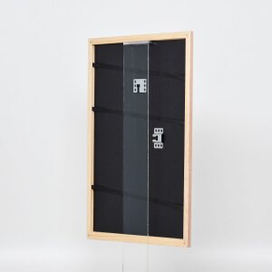 Efecto marco de madera perfil 32 marrón claro 25x60 cm cristal de museo