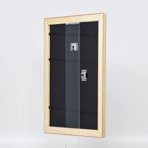 Efecto marco barroco de madera perfil 37 plata antigua 25x60 cm cristal de museo