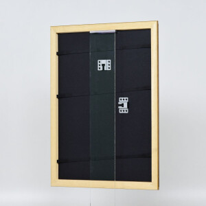 Efecto marco de madera perfil 21 nuez marrón 25x70 cm cristal antirreflejo
