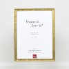 Efecto marco de madera perfil 2070 cristal antirreflejo 25x70 cm oro