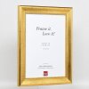 Efecto marco de madera perfil 95 oro 25x70 cm cristal antirreflejos
