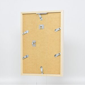Efecto marco de madera perfil 33 blanco 25x70 cm cristal de museo