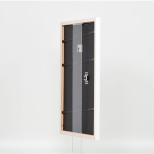 Marco efecto madera perfil 2070 cristal museo 25x70 cm blanco