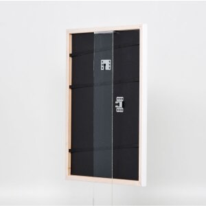 Marco efecto madera perfil 2070 cristal museo 25x70 cm blanco
