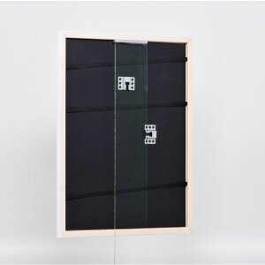 Marco efecto madera perfil 2070 cristal museo 25x70 cm blanco