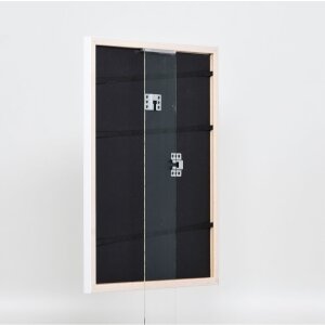 Marco efecto madera perfil 2070 cristal museo 25x70 cm blanco
