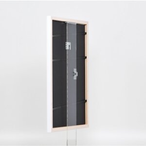 Marco efecto madera perfil 2070 cristal museo 25x70 cm blanco