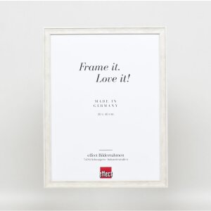Marco efecto madera perfil 2070 cristal museo 25x70 cm blanco