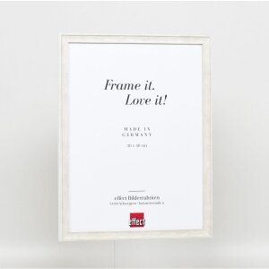Marco efecto madera perfil 2070 cristal museo 25x70 cm blanco