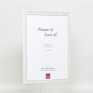 Marco efecto madera perfil 2070 cristal museo 25x70 cm blanco