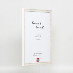 Marco efecto madera perfil 2070 cristal museo 25x70 cm blanco