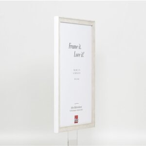Marco efecto madera perfil 2070 cristal museo 25x70 cm blanco