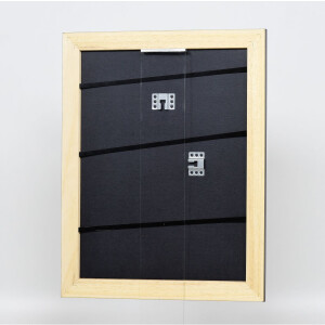 Efecto marco de madera maciza Perfil 30 negro 25x80 cm cristal transparente