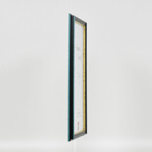Efecto marco de madera perfil 21 azul 25x80 cm cristal antirreflejo