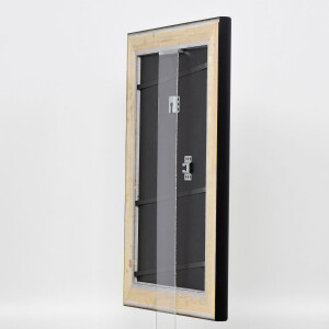 Efecto Marco de madera Perfil 95 negro 25x80 cm Cristal normal