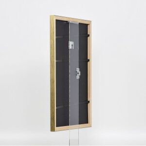 Efecto Marco de madera Perfil 2070 Museo de vidrio 25x80 cm de oro