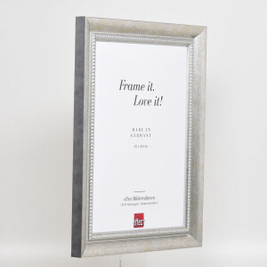 Efecto marco de madera maciza perfil 28 plata 25x80 cm cristal de museo