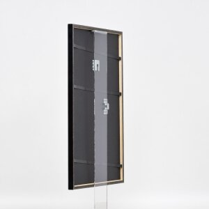 Efecto Marco de madera Perfil 23 azul 27x48 cm cristal transparente