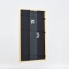 Efecto marco de madera maciza perfil 20 plata 27x48 cm cristal antirreflejos