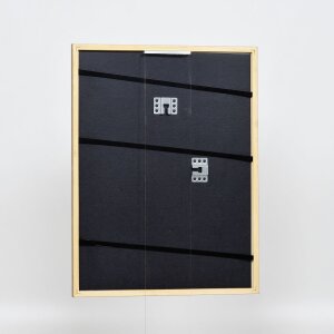 Efecto marco de madera maciza perfil 22 marrón-oro 27x48 cm cristal de museo