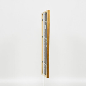 Efecto marco de madera maciza perfil 22 marrón-oro 27x48 cm cristal de museo