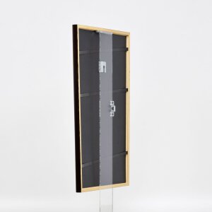 Efecto marco de madera perfil 23 marrón claro 27x48 cm cristal de museo