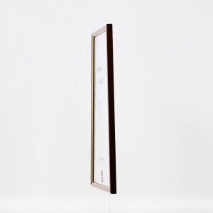 Efecto marco de madera perfil 23 marrón claro 27x48 cm cristal de museo