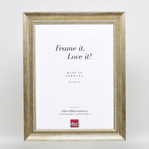 Efecto marco de madera maciza perfil 28 oro 27x48 cm cristal transparente