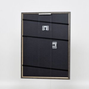 Efecto marco de madera maciza perfil 25 azul 27x48 cm cristal de museo