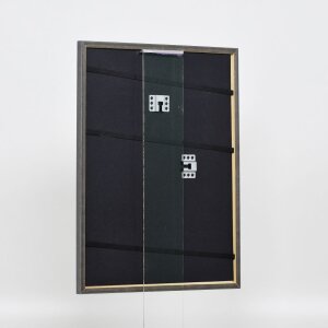 Efecto marco de madera maciza perfil 25 azul 27x48 cm cristal de museo